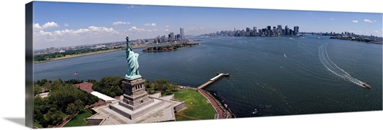 Aerial view of a statue, Statue of Liberty, New York City, New York State