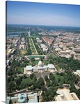 Aerial view of buildings in a city, Washington DC