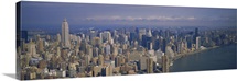 Aerial view of skyscrapers on the waterfront, Manhattan, New York City, New York State