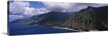 Aerial view of the coast, Na Pali Coast, Kauai, Hawaii