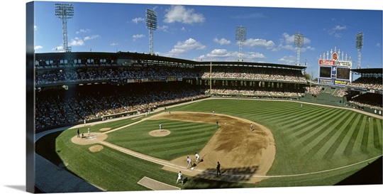 Baseball match in progress, U.S. Cellular Field, Chicago, Cook County, Illinois