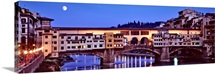 Bridge across a river, Arno River, Ponte Vecchio, Florence, Tuscany, Italy