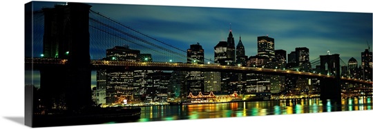 Bridge across a river, Brooklyn Bridge, East River, Manhattan, New York City, New York State