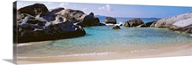 British Virgin Islands, Virgin Gorda, The Baths, Rock formation in the sea