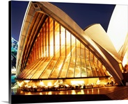 Building lit up at night, Sydney Opera House, Sydney, Australia