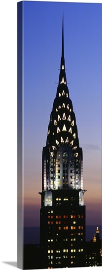 Building lit up at twilight, Chrysler Building, Manhattan, New York City, New York State
