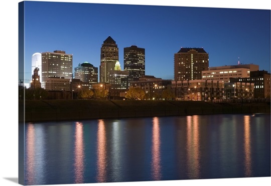 Buildings at the waterfront, Des Moines River, Des Moines, Iowa