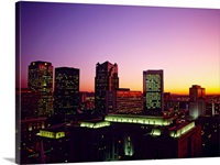 Buildings in a city at dusk, Birmingham, Alabama,