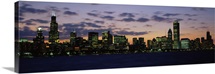 Buildings in a city at dusk, Chicago, Illinois