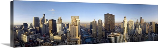 Buildings in a city, Lake Michigan, Chicago, Cook County, Illinois