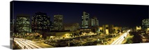 Buildings in a city lit up at night, Phoenix, Maricopa County, Arizona