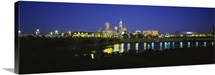 Buildings lit up at dusk, Indianapolis, Indiana