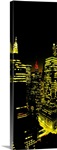 Buildings lit up at night, Empire State Building, Chrysler Building, Manhattan, New York City, New York State