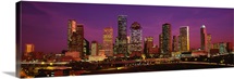 Buildings lit up at night Houston Texas