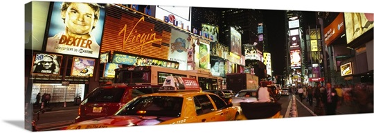 Buildings lit up at night in a city Broadway Times Square Midtown Manhattan Manhattan New York City New York State