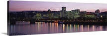 Buildings lit up at night, Portland, Oregon