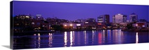 Buildings lit up at night, Wilmington, Delaware