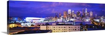 California, Los Angeles, High angle view of the city at night