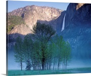 California, Yosemite National Park, Waterfall falling from the mountain