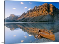 Canoe at the lakeside, Bow Lake, Alberta, Canada