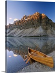 Canoe at the lakeside, Bow Lake, Alberta, Canada