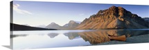 Canoe at the lakeside, Bow Lake, Banff National Park, Alberta, Canada