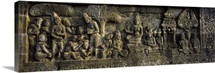 Carvings on the wall, Borobudur Temple, Java, Indonesia