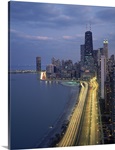 City at the waterfront, Lake Michigan, Chicago, Cook County, Illinois,