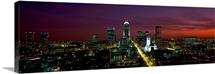 City lit up at night Indianapolis Marion County Indiana