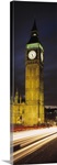 Clock tower lit up at night, Big Ben, Houses of Parliament, Palace of Westminster, City Of Westminster, London, England