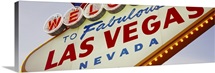 Close-up of a welcome sign, Las Vegas, Nevada