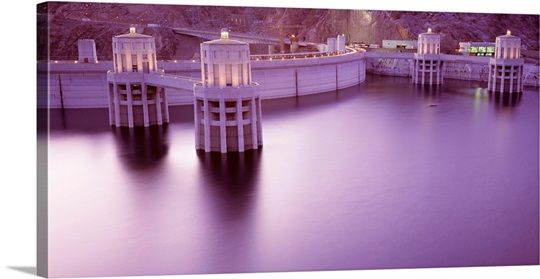 Dam on a lake, Hoover Dam, Lake Mead, Mohave County, Nevada