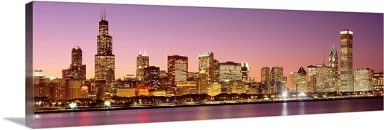Dusk Skyline Chicago IL