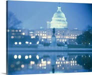 Dusk US Capitol Building Washington DC