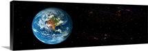 Earth in Space showing North Americas (Photo Illustration)