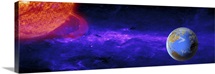 Earth moving around the sun