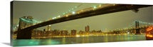 Evening Brooklyn And Manhattan Bridges New York NY