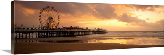 Ferris wheel near a pier, Central Pier, Blackpool, Lancashire, England