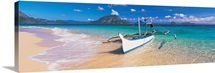 Fishing boat moored on the beach, Palawan, Philippines