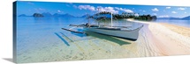 Fishing boat moored on the beach, Palawan, Philippines