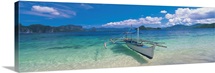 Fishing boat moored on the beach, Palawan, Philippines