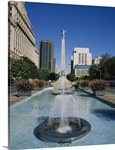 Fountain in front of buildings, Toronto, Ontario, Canada