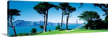 Golf Course w\ Golden Gate Bridge San Francisco CA