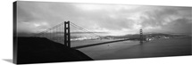 High angle view of a bridge across the sea, Golden Gate Bridge, San Francisco, California