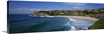 High angle view of a group of people on the beach, Coogee Beach, Sydney, New South Wales, Australia