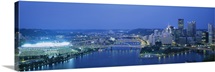 High angle view of a stadium lit up at night, Three Rivers Stadium, Pittsburgh, Pennsylvania