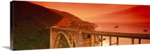 High angle view of an arch bridge, Bixby Bridge, Big Sur, California