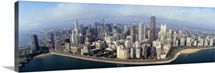 High angle view of buildings at the waterfront, Chicago, Illinois