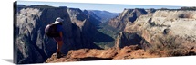 Hiker Observation Point Zion National Park UT