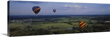 Hot air balloons floating in the sky Illinois River Tahlequah Oklahoma